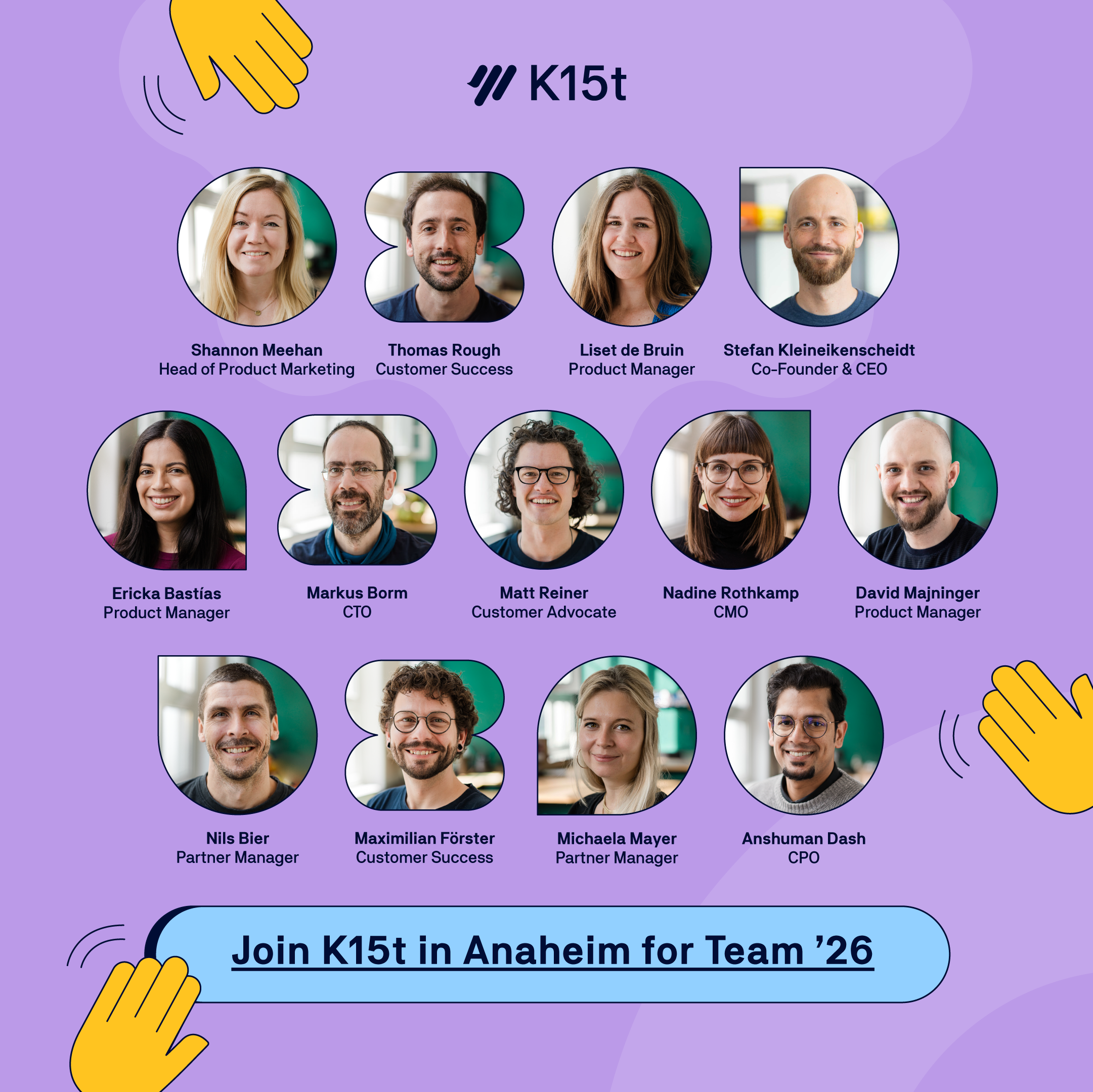 Atlassian Team '26 event banner - Anaheim California May 5-7. K15t is highlighted as a Premier Sponsor.