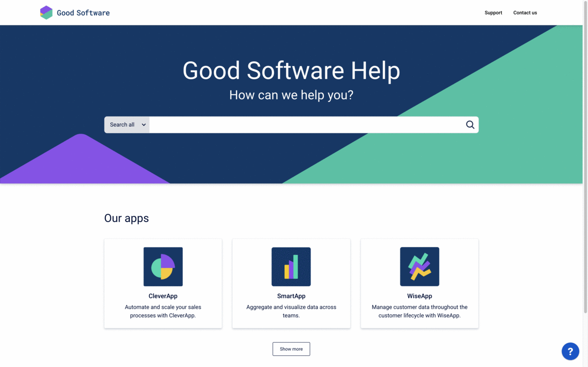 Help Center Good Software Example