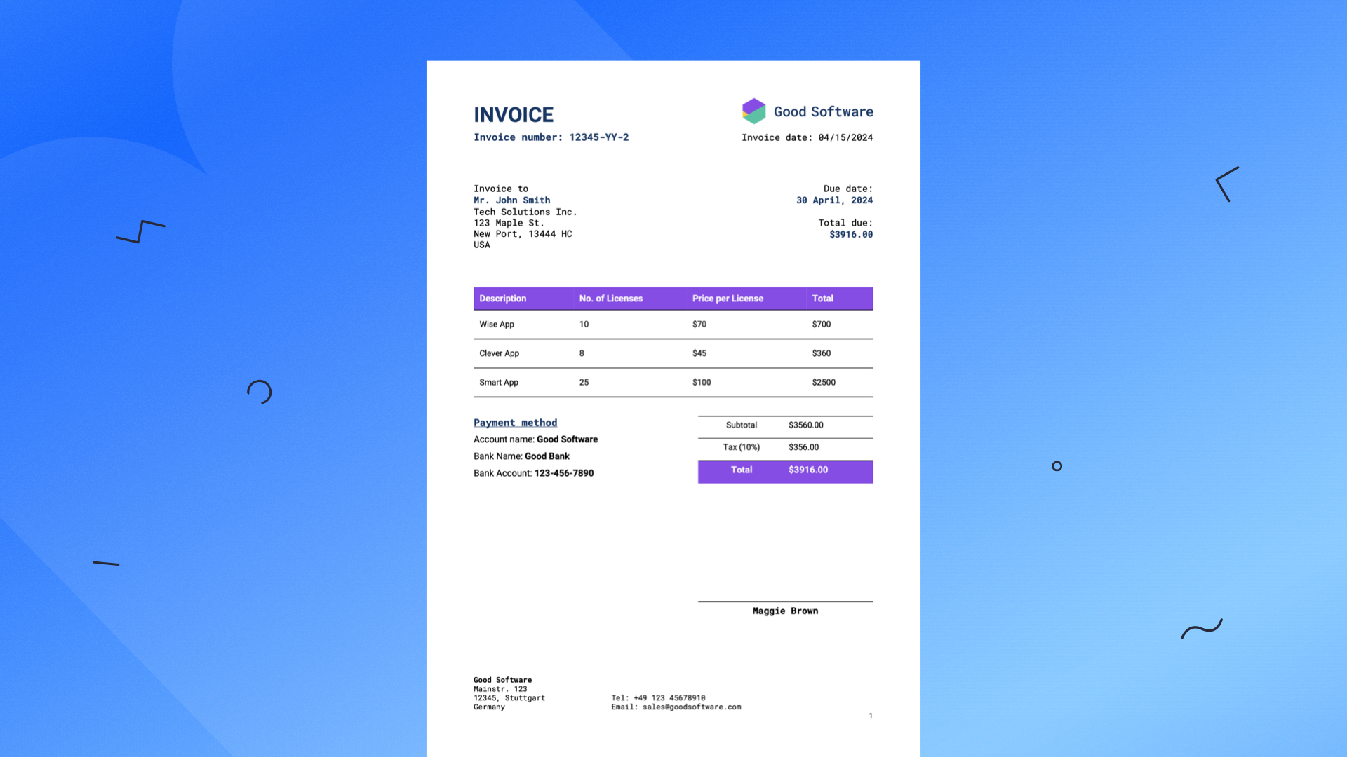 Professional Invoice Template Thumbnail image
