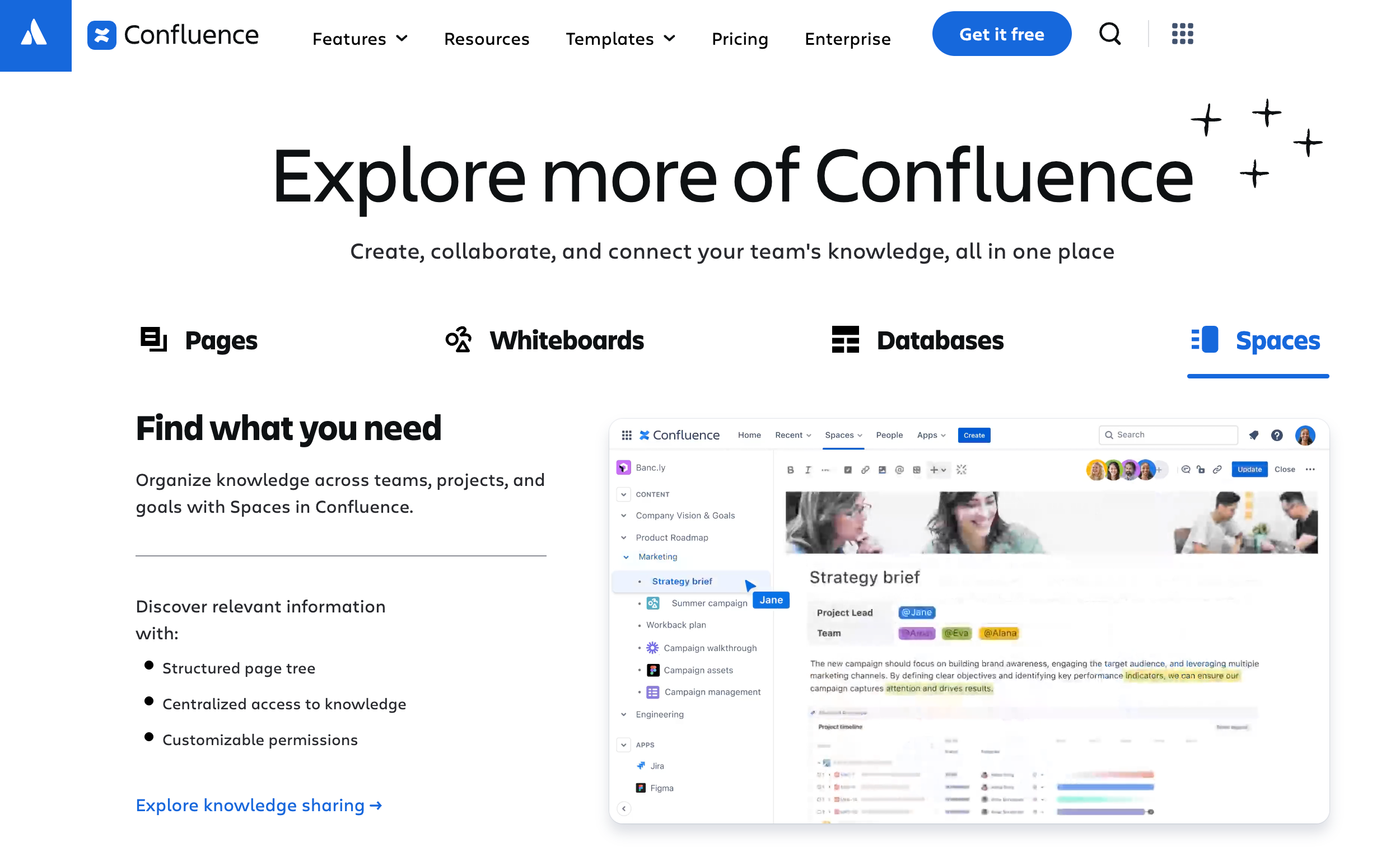 Confluence as a documentation CMS offers a vast amount of features that are not available in competing CMS solutions. Database and whiteboard integration, enterprise level permissions management, and watertight project management tool integration.