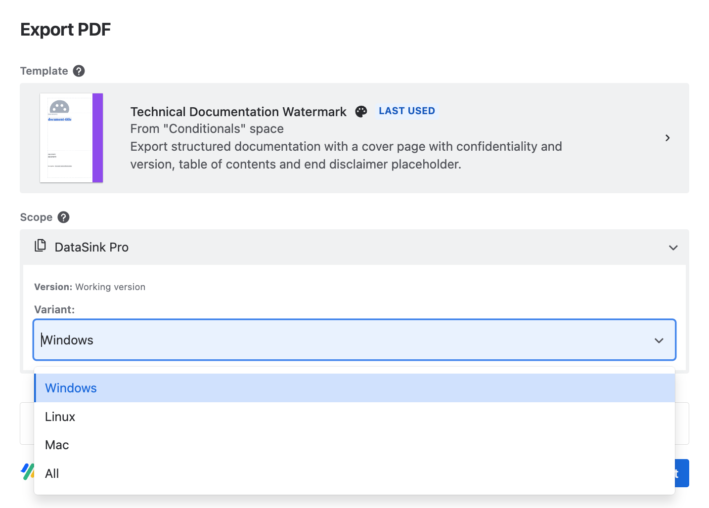Exporting a Variant of a Confluence Space Offline Documentation.png